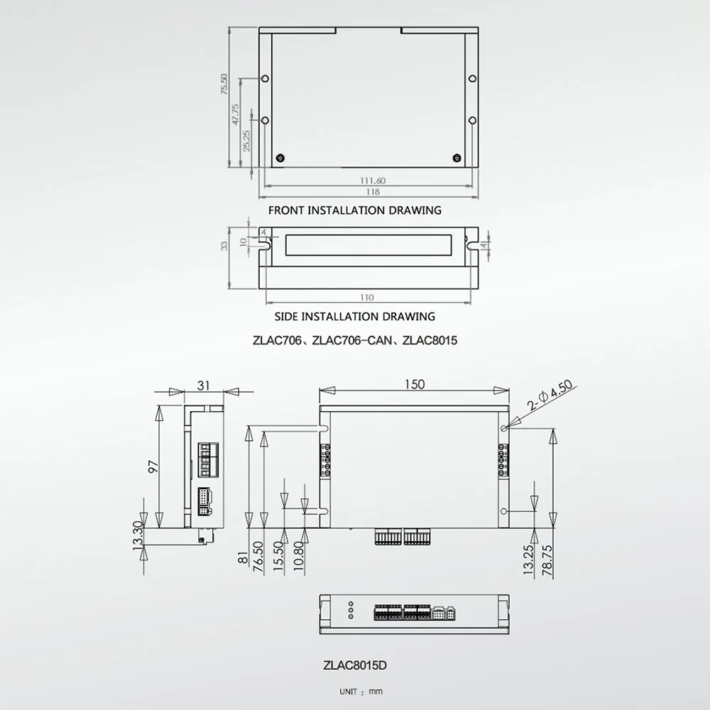 24V 5인치 내장 인코더 로봇 AGV 트롤리 휠 허브 서보 모터 드라이버 단일 축/이중 샤프트 슬리브
