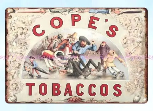 inspirational wall artwork  Cope's Tobaccos cigarette smoke metal tin sign