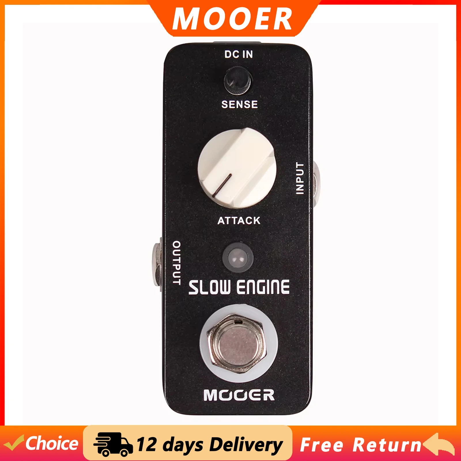 MOOER Gitaar Slow Engine Motion Effectpedaal, True Bypass, volledig metalen behuizing, gitaarpedaal, onderdelen en accessoires voor elektrische gitaar en bas.