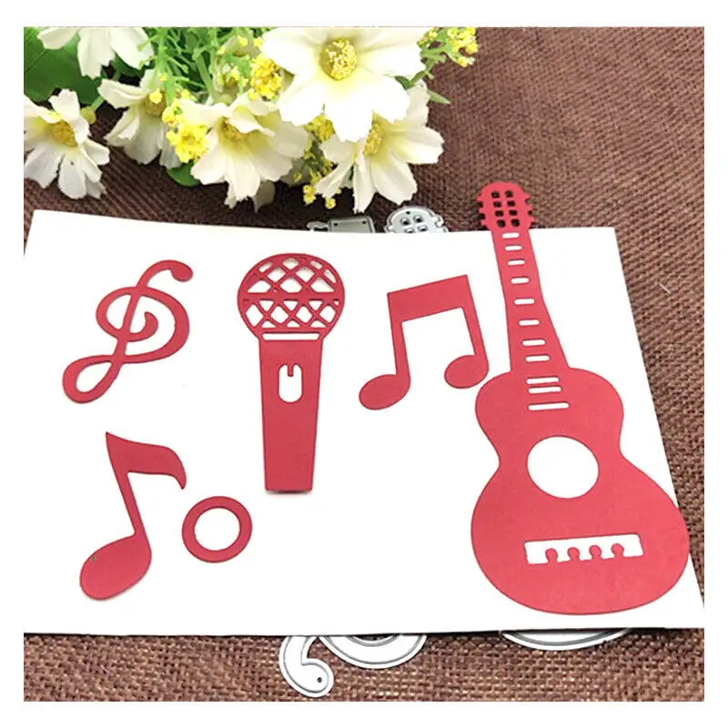 Guitar Musical Metal Cutting Dies Stencil Scrapbooking Diy Album Stamp Paper Card Embossing Decor Craft Knife Mould