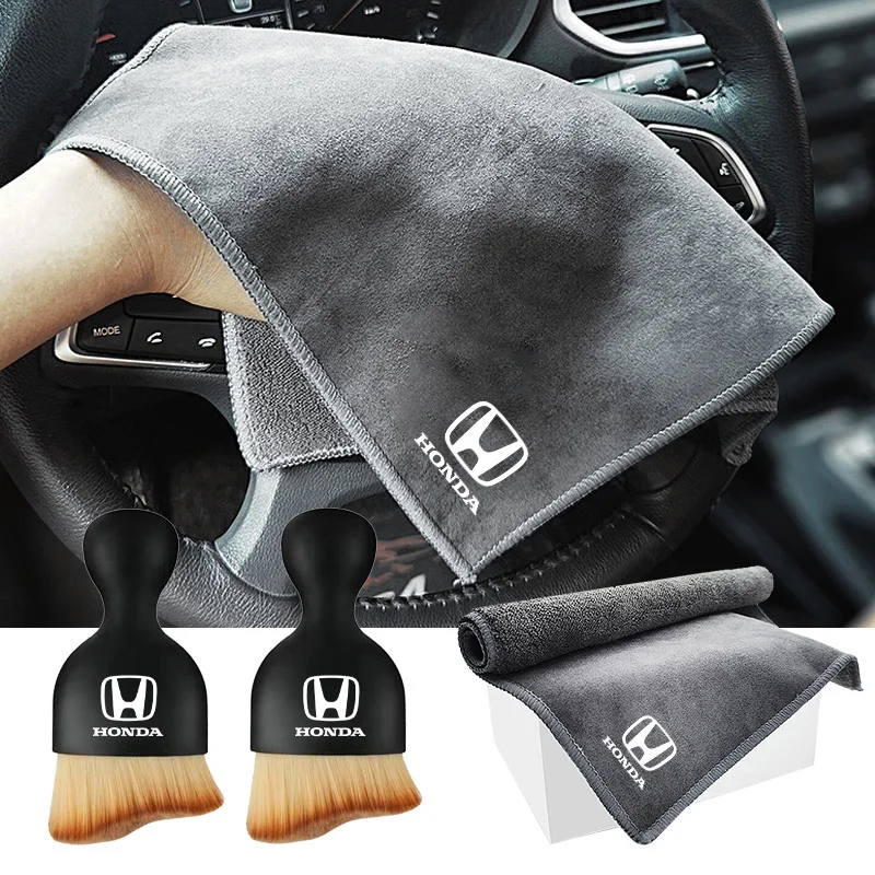 Serviette de lavage de voiture en microfibre pour Honda Civic XRV HR-V CRV BRV City Accord Fit Jazz Insight Prelude, chiffon de séchage, brosse de nettoyage douce