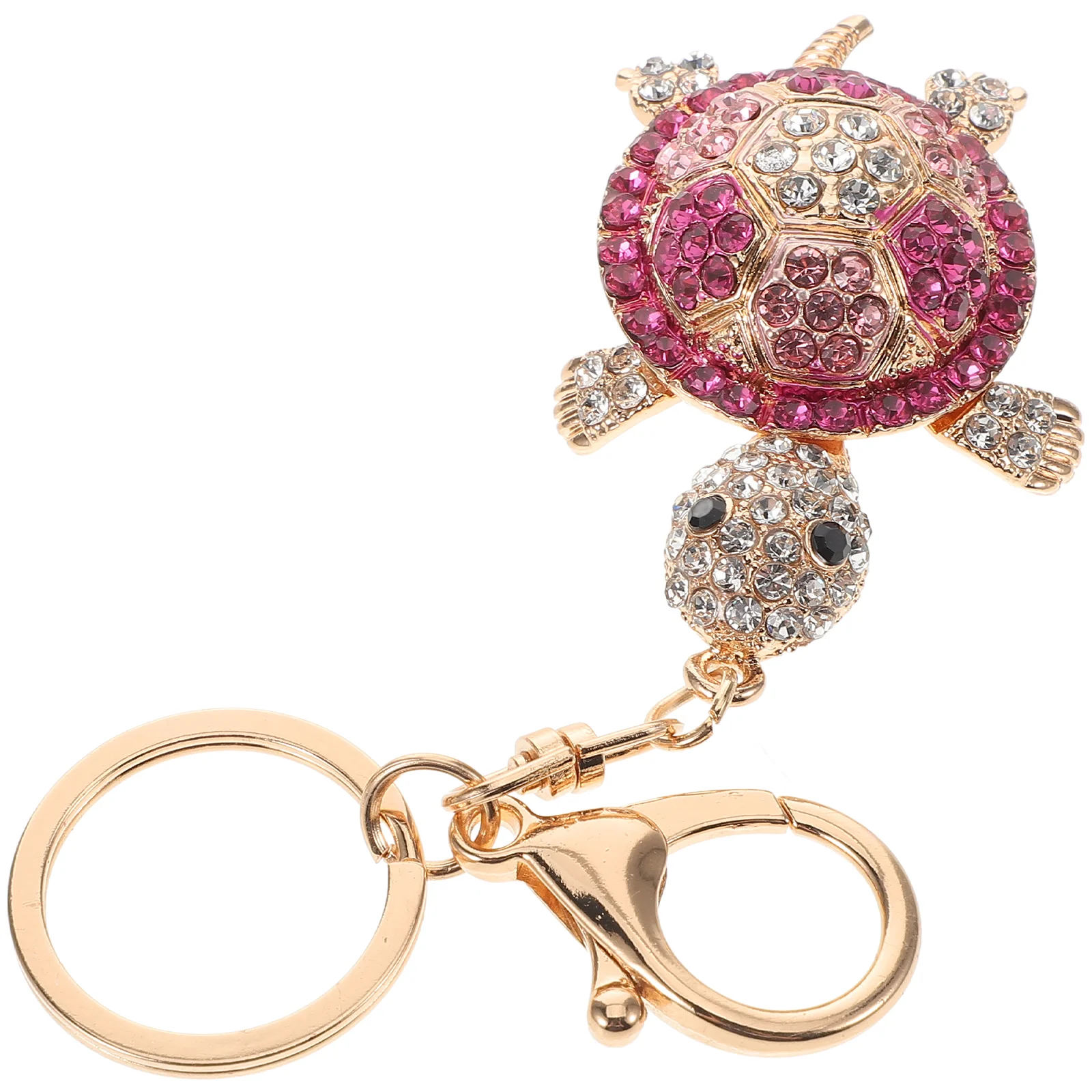 Keys Turtle Keychain Carabiner Clip for Tortoise with Mirror Alloy Pendant