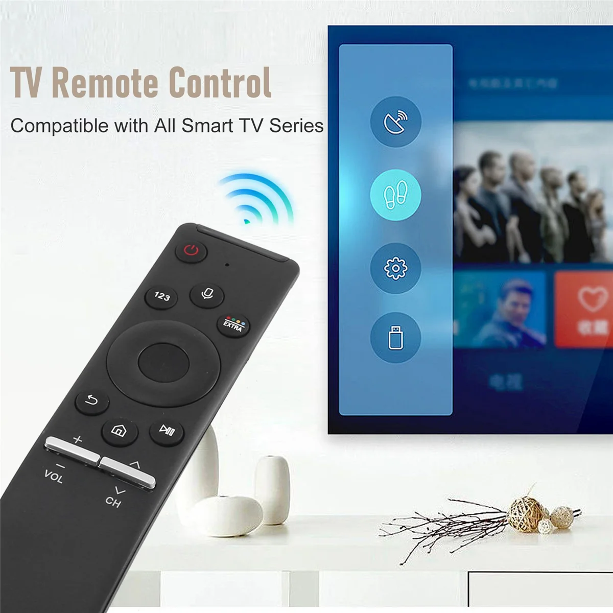 Universal Voice Substituição Controle Remoto para Samsung Smart TV, Bluetooth, todos os LED, QLED, LCD, 4K, 8K, HDR, TV curvada