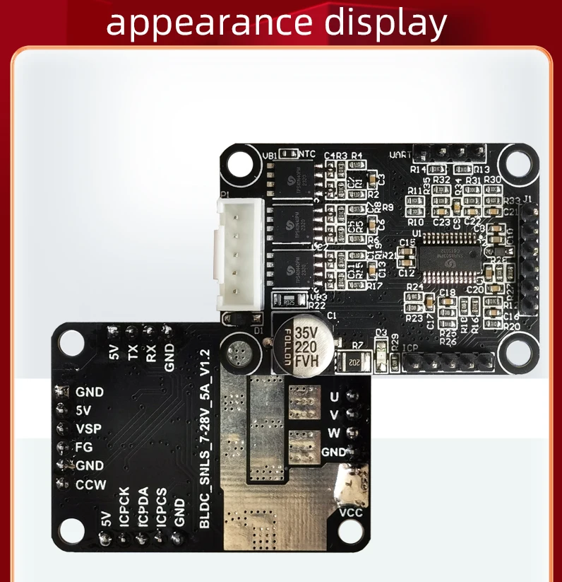 DC 6-28V BLDC Three Phase DC Brushless Motor Controller PWM High Power 140W 5A Hall Motor Control Driver Board Motor Regulator