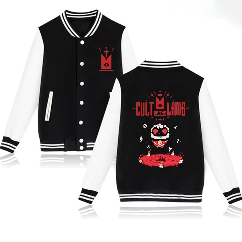 Cult of The Lamb Graphic Jackets Women Men\'s Couple Baseball Jacket Coat Streetwear Clothes