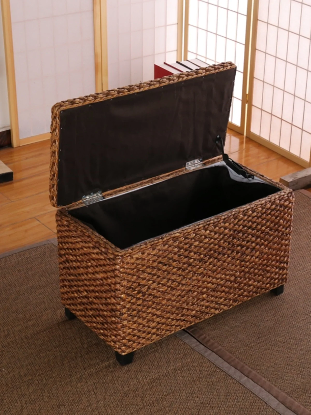 

Vine woven storage stool can be used for personal storage,