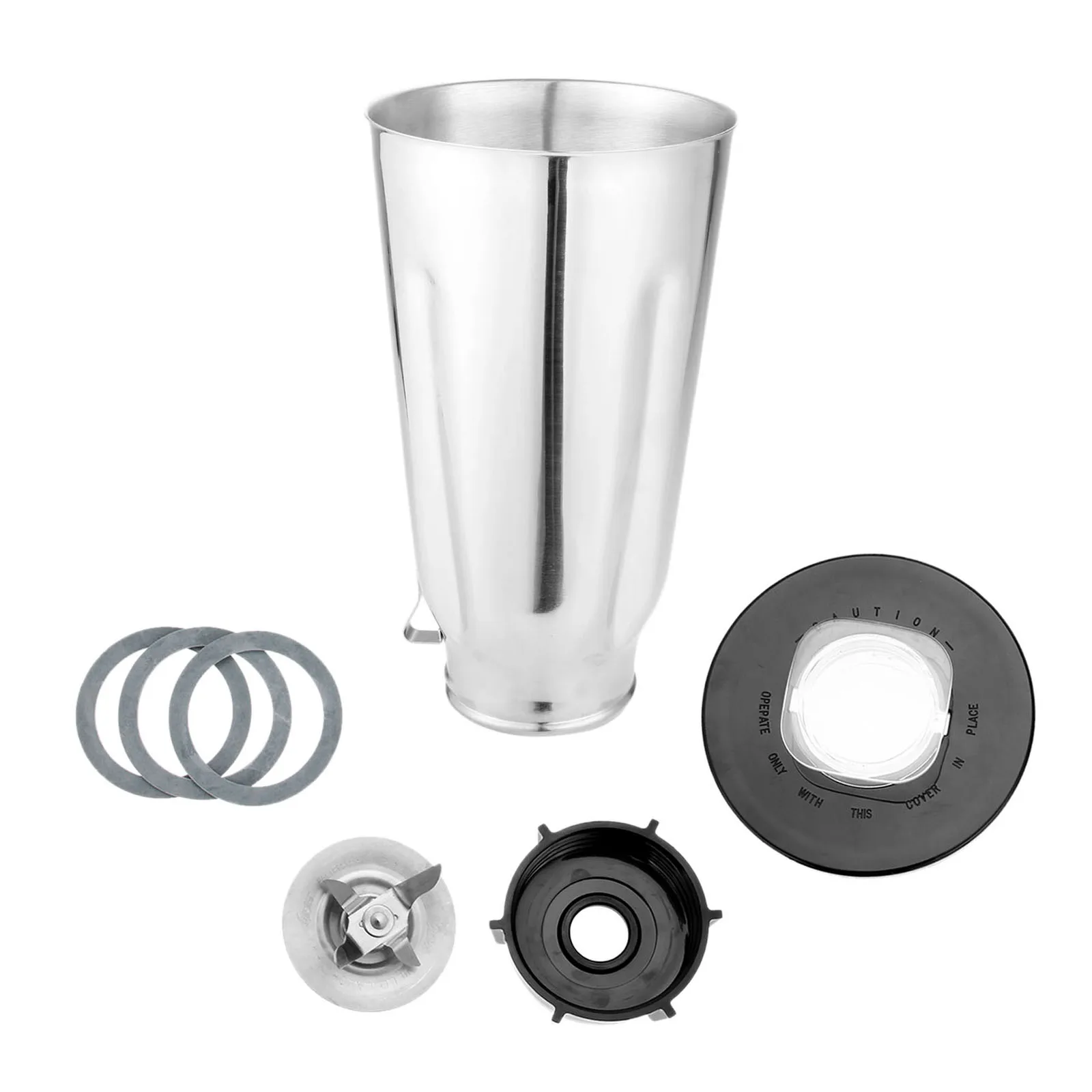 6pcs/kit 5 Cup Stainless Steel Blender Jar Set Lid/ice Crusher Blade/Base Bottom Screw Cap/Gasket Seal Fits for Oster Blender