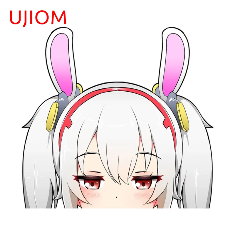 UJIOM 13cm X 12.3cm USS Laffey Peeking Wall Stickers Anime Creativite Wallpapers Home Decor Decal Game Room Decoration Chambre