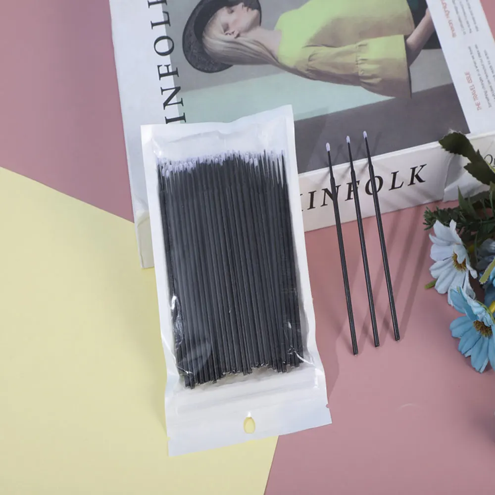 200 قطعة من فرشاة تطبيق الصغيرة للاستعمال مرة واحدة لفرش المكياج والرموش وأدوات المكياج الوردية للعناية الشخصية #3