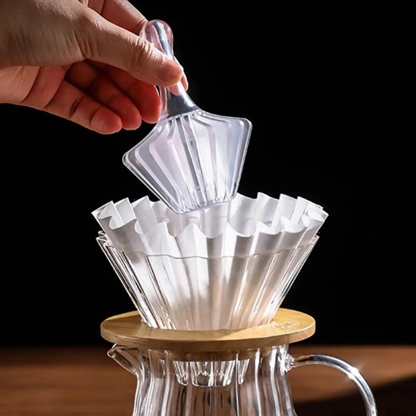 Coffee Filter Press Tool for V60 Cone Dripper Tritan Shape Retainer Portable Coffee Accessory
