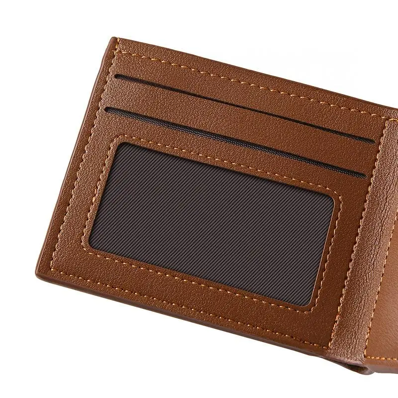 PU-Leder Herren-Kurzbrieftasche, ultradünner Kreditkartenhalter, Multikartenetui, Geldbörse, Business, tragbar, faltbar, Jugendmode-Geldbörse – Detail 10