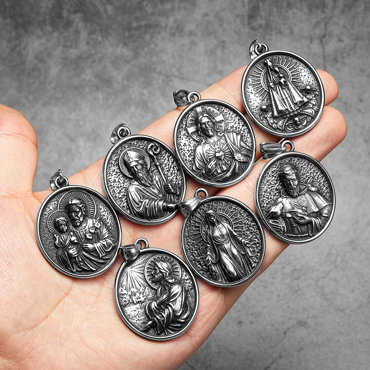 St.Francis Cross Powerful Amulet Stainless Steel Men Necklaces Pendant Chain Vintage Cool New For Women Jewelry Gifts Wholesale