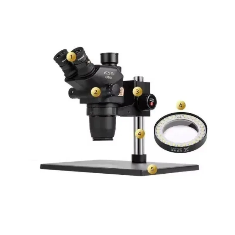 Factory Direct Sale YCS 71 Ultra Trinocular Microscope 0.67X-45X Zoom 45 Inclined For Phones PCB Repair