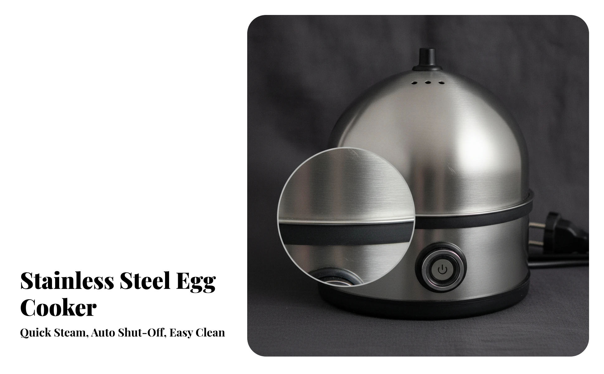 Electric Egg Boiler Stainless Steel 7-Egg Boiler Appliance Compact Space-Saving for Busy Professionals, Small Kitchens