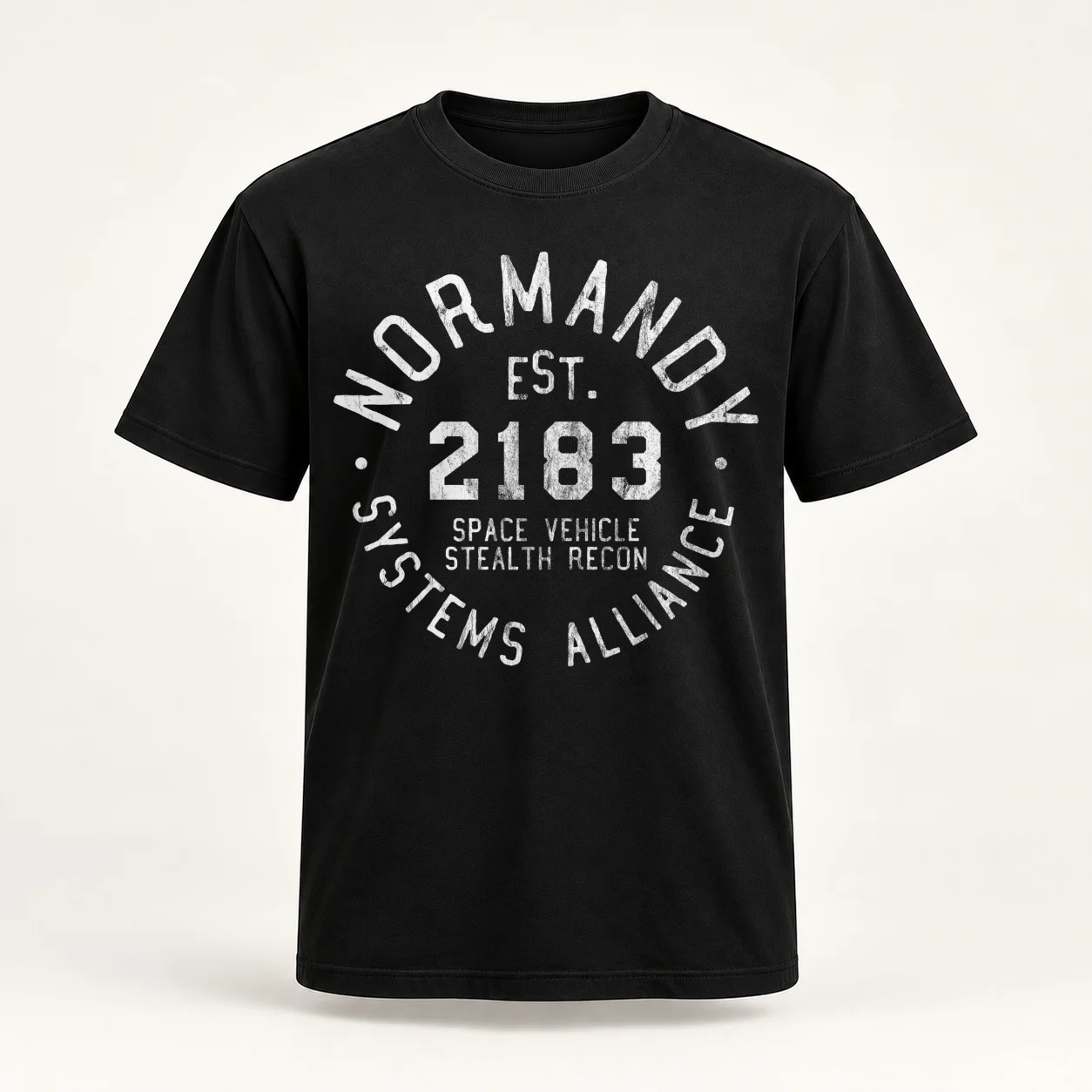 SSV Normandy Athletic Shirt | Mass Effect Athletic Style | White Print T-Shirt t shirt for man printed t shirts for man T-Shirt