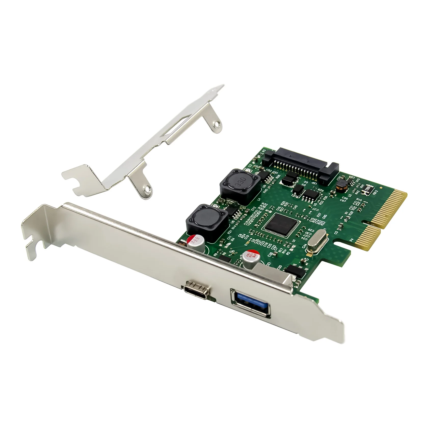 SUNWEIT ST639 PCIe X4 ASM3142 USB3.1-C+A Carte étendue 10 Gbit/s