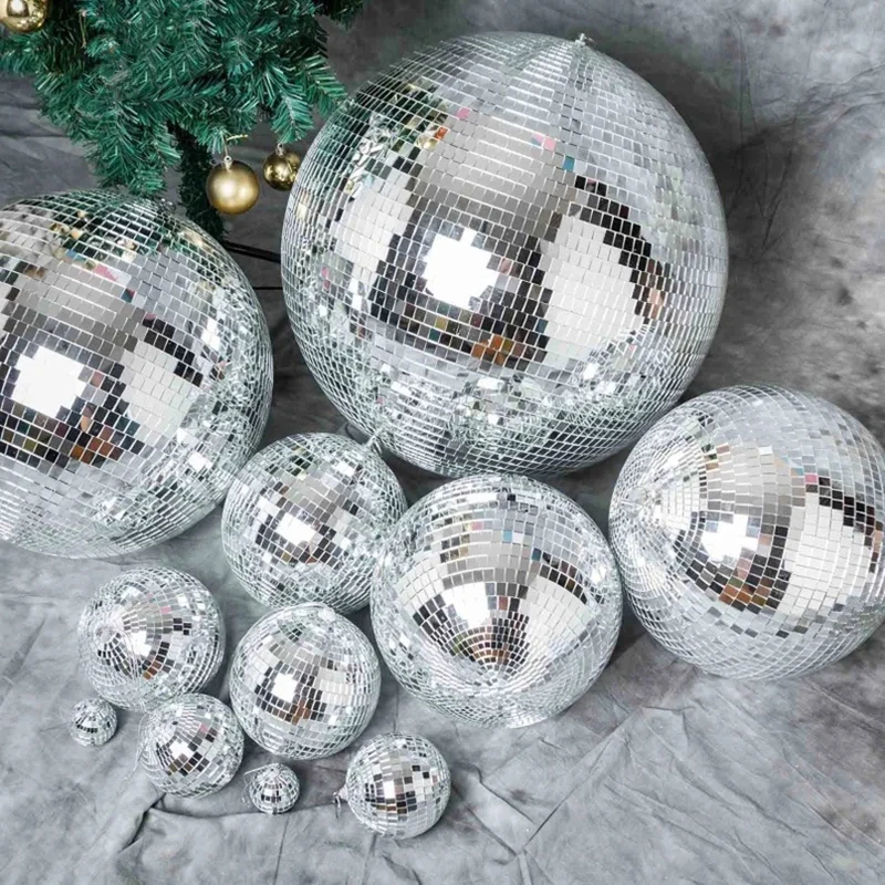 6pcs Mirror Reflective Decorative Ball Plastic Festival Celebration Pendant Cake Decoration Home Party DIY Decoration TMZ