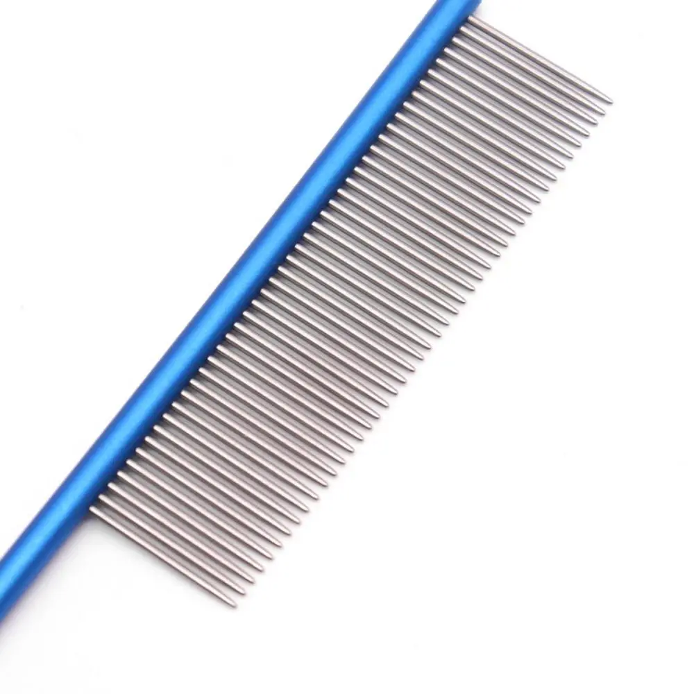 Non-rust Pet Flea Comb Practical Stainless Steel Colorful Dog Grooming Comb Dense Tooth Pet Hair Comb for Dogs Puppy Cats