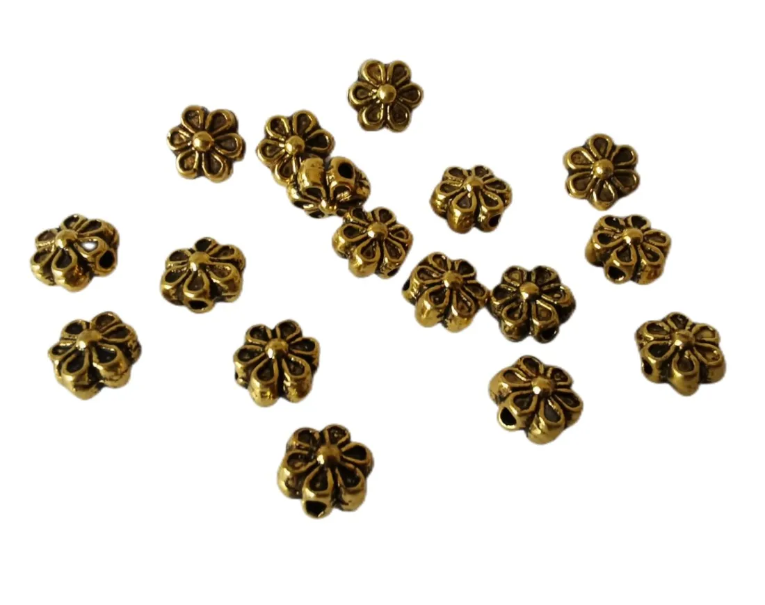 450pcs Antiqued copper silver gold metal flower spacer beads A252C