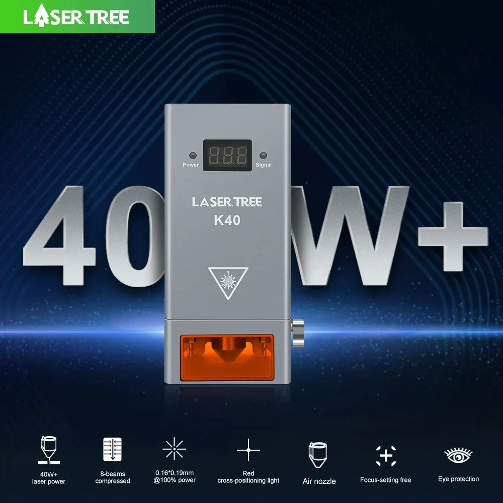 

LASER TREE K40 40W Optical Power Laser Module with Air Assist Laser Head 450nm TTL Blue Light for CNC Engraver Cutting Wood Tool