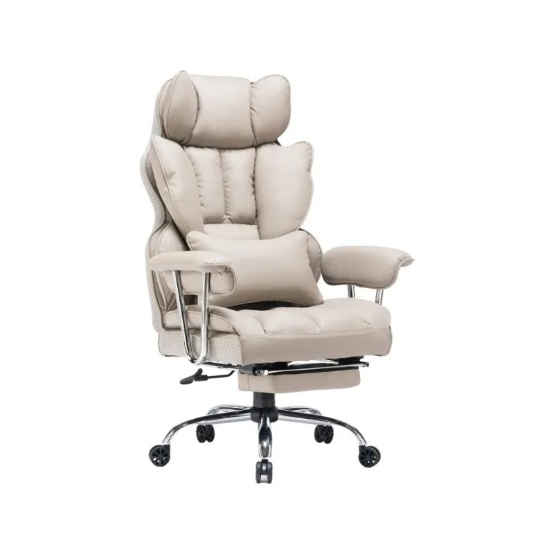 Office Chair PU Leather Ergonomic office chair Swivel chair with leg rest and lumbar support