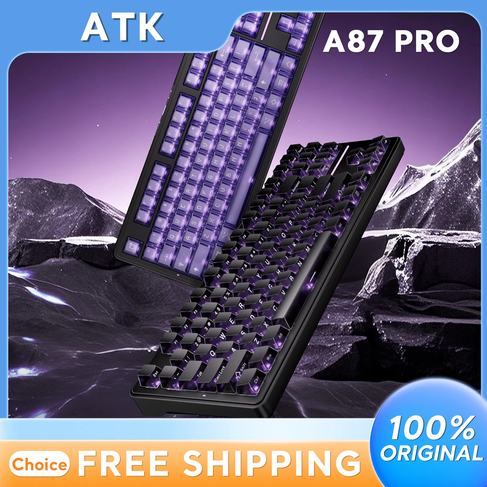 

ATK A87 PRO Wireless Mechanical Keyboard Tri Mode Long Battery Life Low Latency Hot Swap Gasket RGB Custom Office Gaming Gift