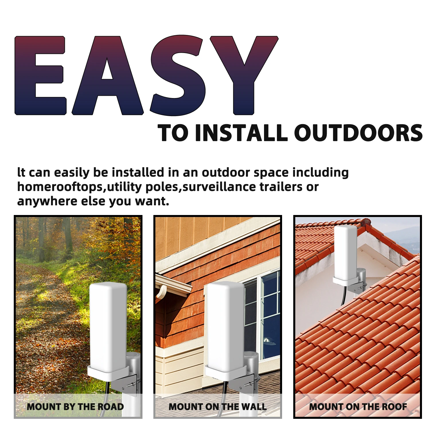 هوائي تلفزيون عالي الدقة 6000 ميل 1080P خارجي عالي الدقة 8K HD 1080P رقمي 360 °   معزز الإشارة المضخم 35DBI وكابل 32.8 قدم IP66