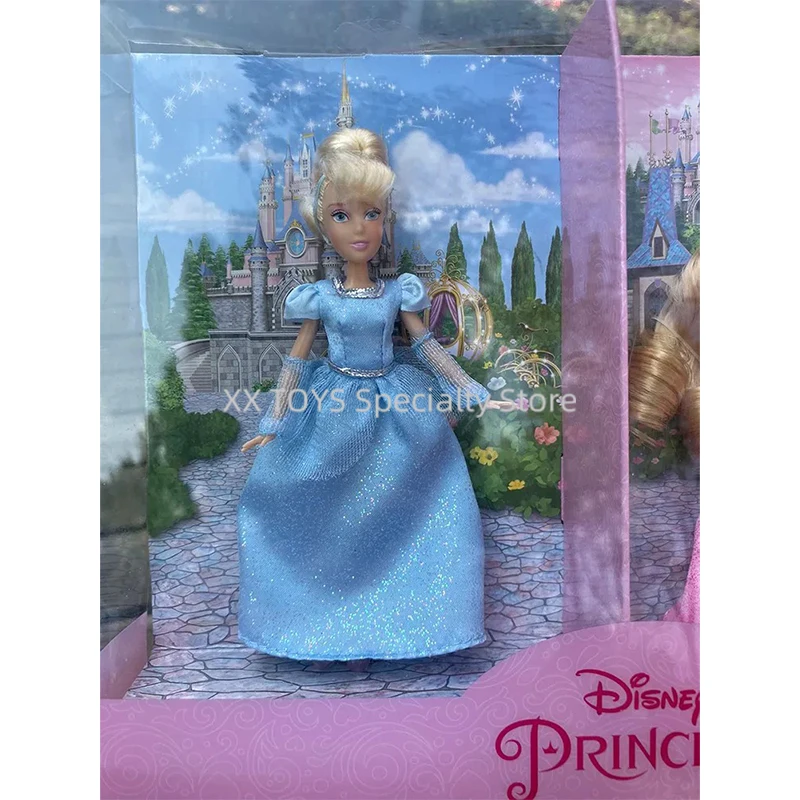 Muñeca de princesa de Disney, 4 Uds., Cenicienta, Bella, Blancanieves, princesa Aurora, Mini muñeca con articulaciones, muñeca móvil, conjunto de regalo de cumpleaños para niña