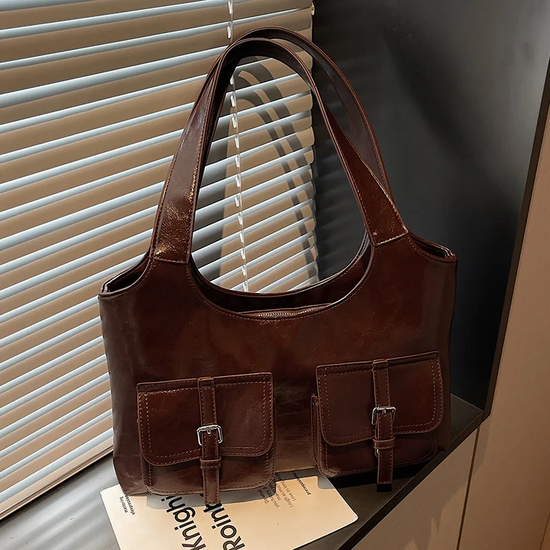 

2025 Leather Vintage Underarm Shoulder Bag Women, Very Spacious Tote Purse Adjustable Strap Work & Travel, Chic Roomy​