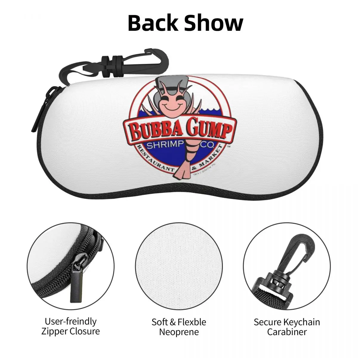 Bubba Gump Forest Shrimp Seafood Shell Glasses Case Protector Sunglasses Box Women Men Soft Eyeglasses Bag Pouch