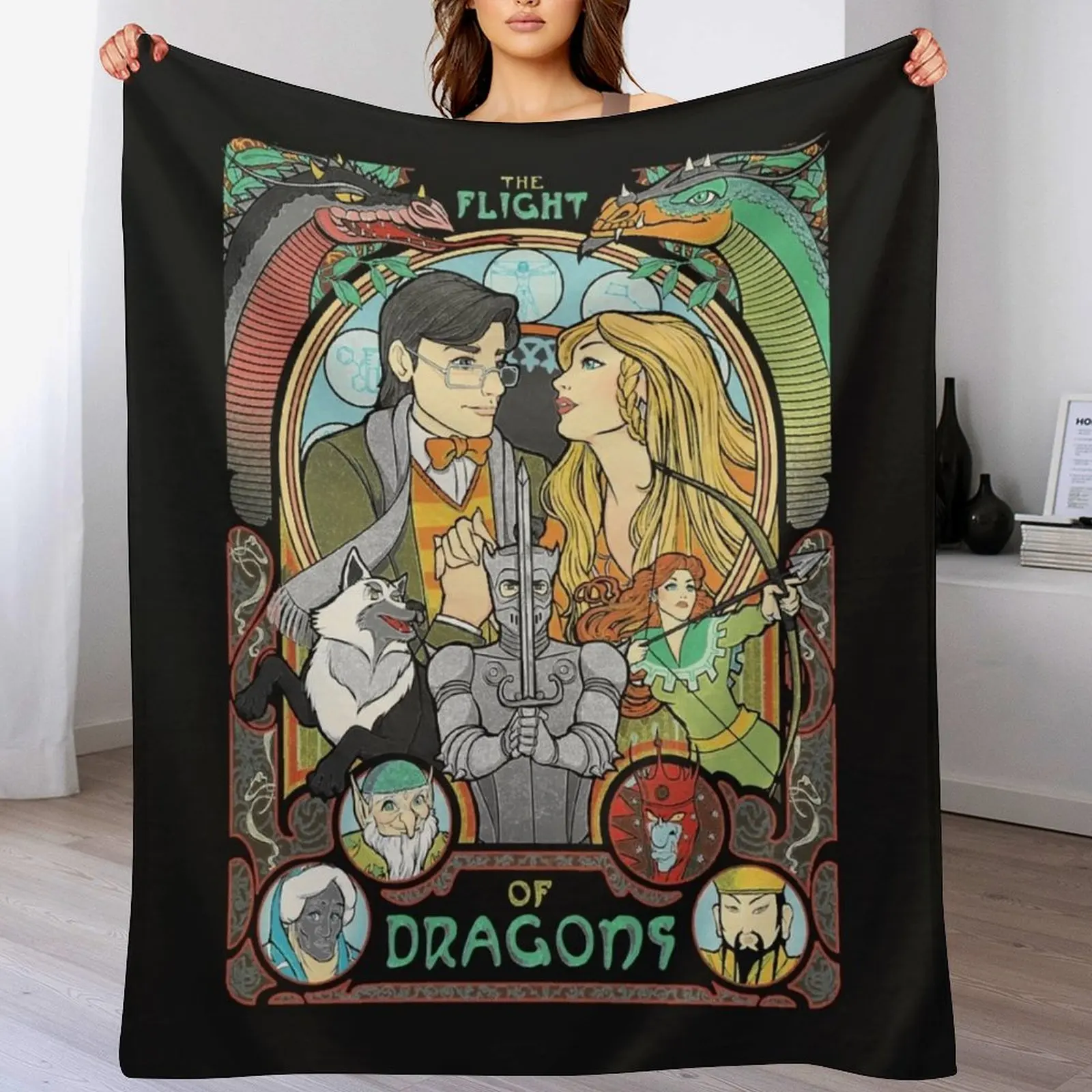 

Flight of Dragons Essential T-Shirt.png Throw Blanket Versatile Cozy Throw Blanket for All Occasions
