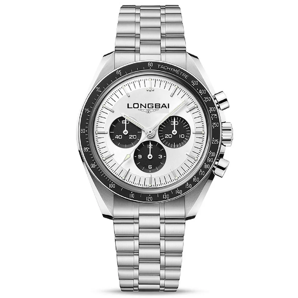 

Quartz Watch for Man with Large Three Eye Dial Alloy Case and Stainless Steel Bracelet 30 Meter Waterproof