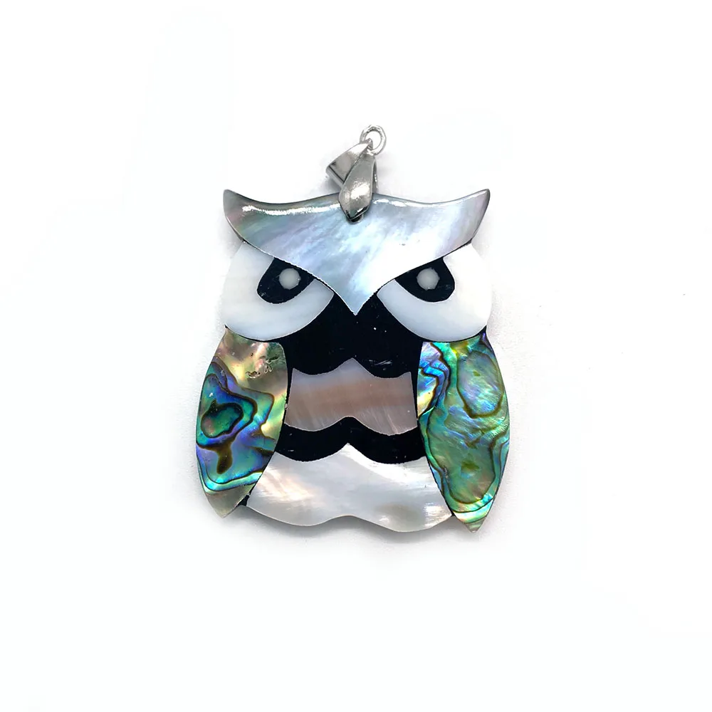 Exquisite Natural Shell Owl Animal Pendant 31-53mm Charm Fashion Jewelry DIY Necklace Earrings Accessories Finished Product