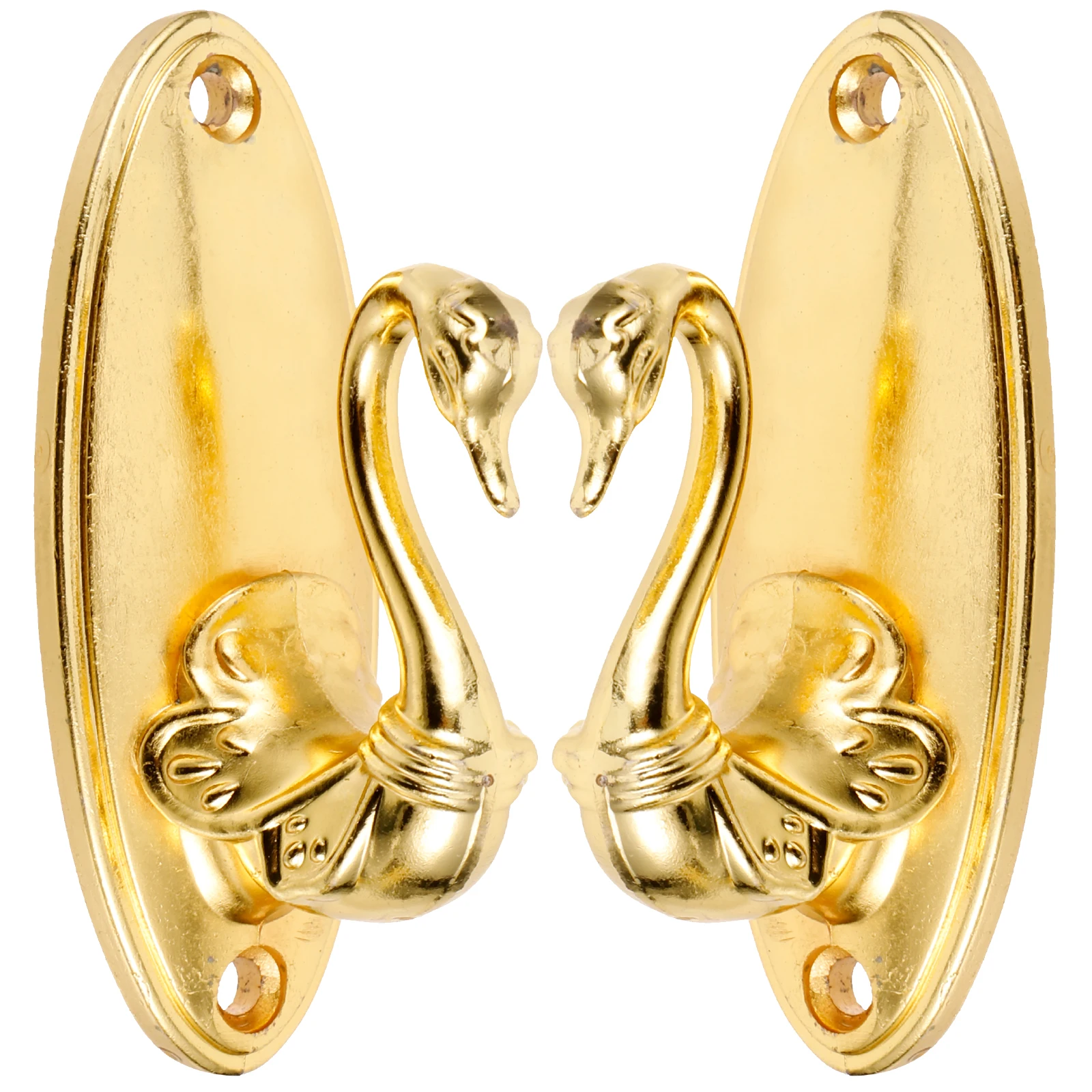 

Pair Swan Style Golden Curtain Hooks Classic Zinc Alloy Curtain Tiebacks Decorative Tieback Holdbacks for Home Drapery