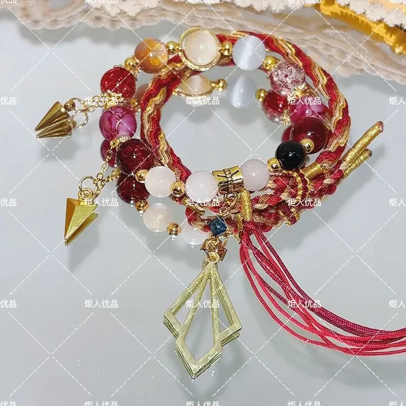 Honkai:Star Rail Anaxa Phainon Hand-woven Rope Crystal Beads Two Strings of Bracelets Handmade Elastic Rope Birthday Jewelry