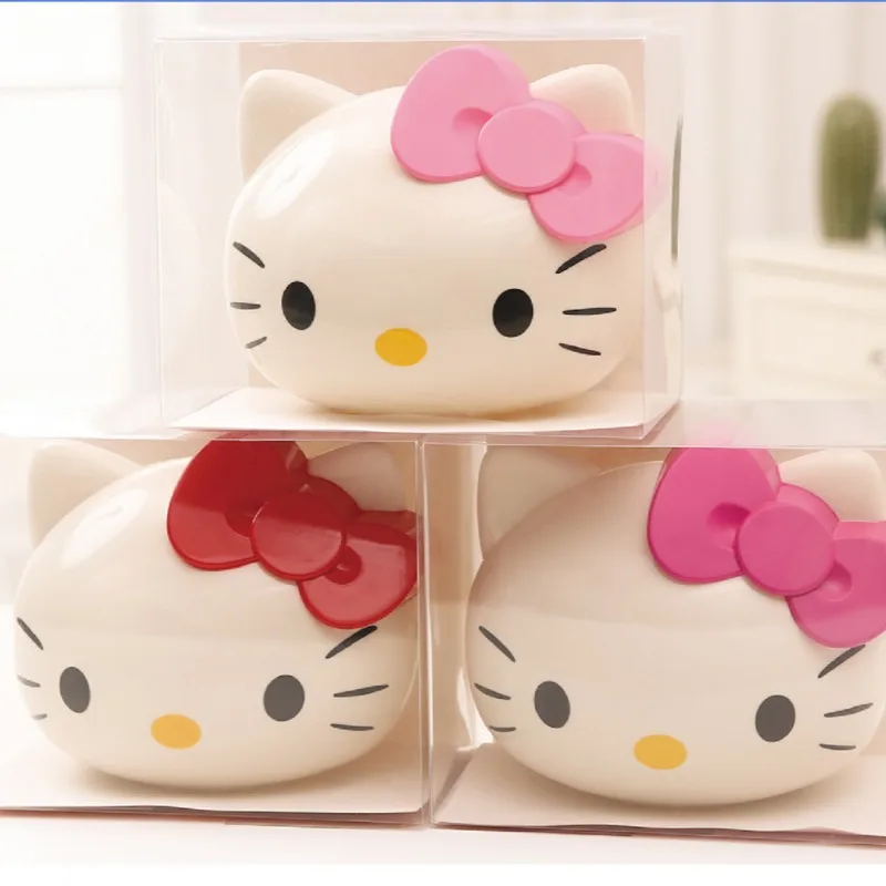 Kawaii Hello Kitty Toothbrush Holder Anime Sanrio Bathroom Accessories Bathrooms Organizer Room Decoration Storage Bucket Gifts