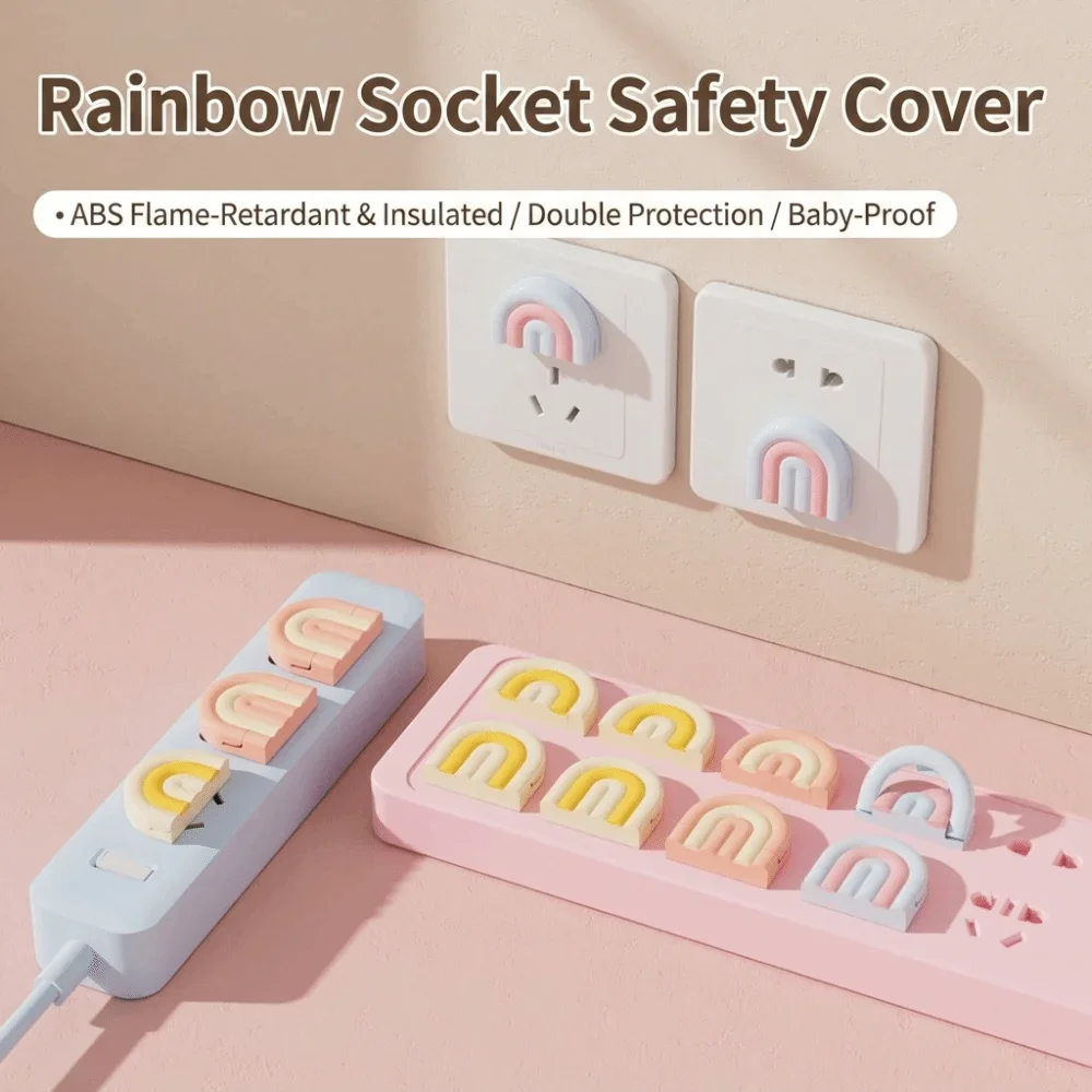 1 Set Child‑Safety Outlet Plug Covers, Anti‑Shock Waterproof Dust‑Proof Socket Protector for Power Strip