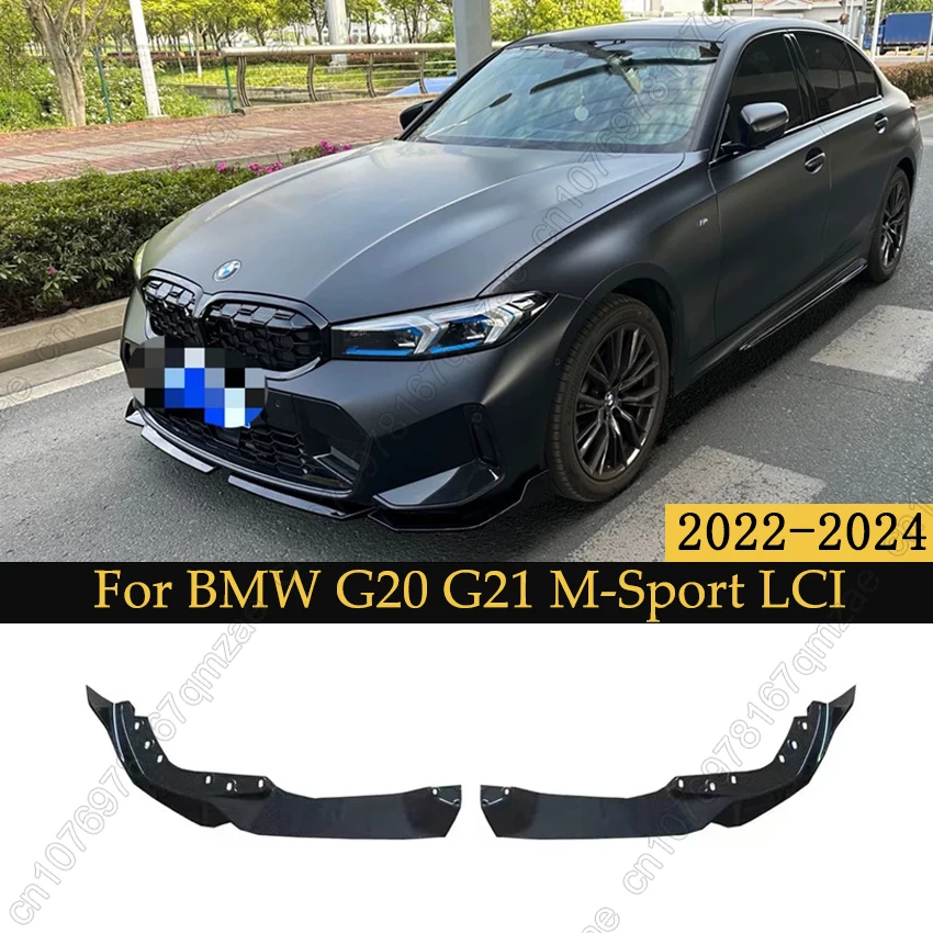 Para bmw série 3 g20 g21 m lci mp estilo amortecedor dianteiro divisor lábio spoiler difusor 320i 325i 330i 320d m340i 2022-2024 kits