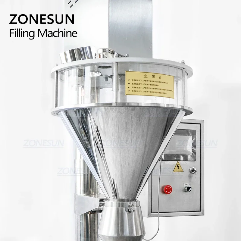 ZONESUN Automatic Dry Talcum Powder Can Filler Toner Detergent Powder Stirring Filling Machine Packaging Machinery