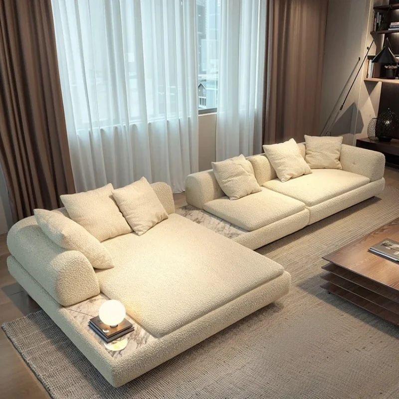 Italian minimalist sofa, living room 2025 new simple, modern fabric high-end luxury designer Internet celebrity