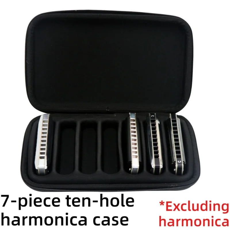

10-hole PU Leather Harmonica Bag High-quality Luxury Drop-proof Shockproof Harmonica Storage Bag Musical Instrument Accessories