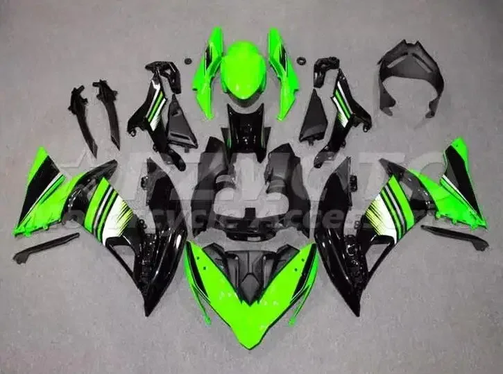 

4Gifts New ABS Motorcycle Fairings Kit Fit For KAWASAKI 650 ER6F 2017 2018 17 18 Bodywork Set Black Green