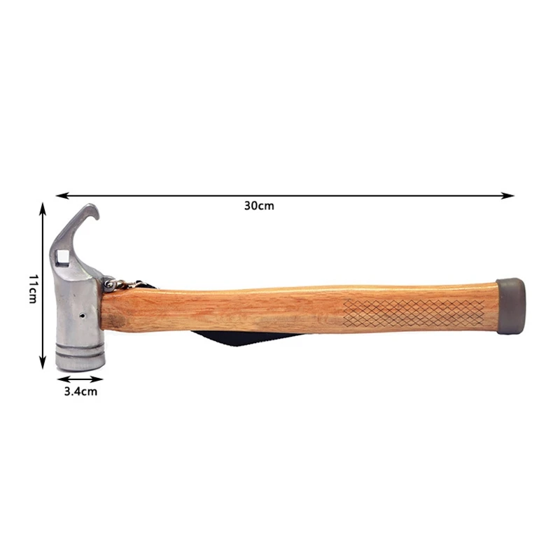 Outdoor Camping Tent Nail Hammer Metal Head - Wooden Handle,Outdoor Multifunctional Tools