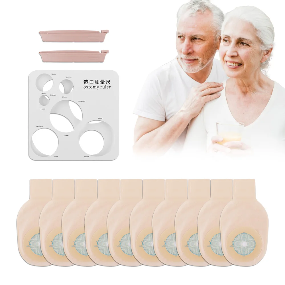 

10-30pcs Colostomy Bags, 15mm-60mm Ostomy Supplies, One-Piece Ostomy Bags with Clamp Closure for Lleostomy Stoma Care