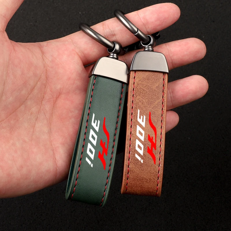 Premium material leather motorcycle key ring chain for HONDA SH300i SH SH300 Accessories WITH LOGO