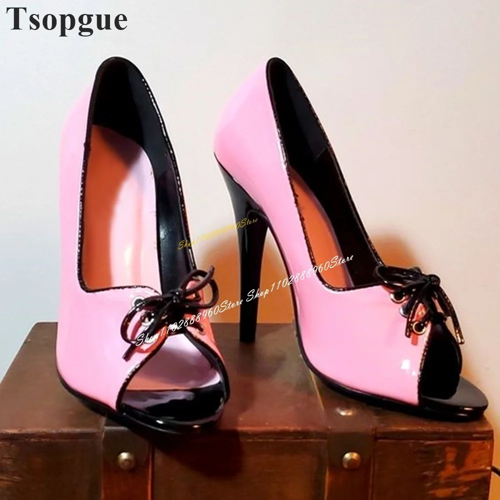 

Trending Cross Tied Pink Lovely Pumps Thin High Heel Shoes For Women Slip On Peep Toe 2024 Fashionable Zapatos Para Mujere