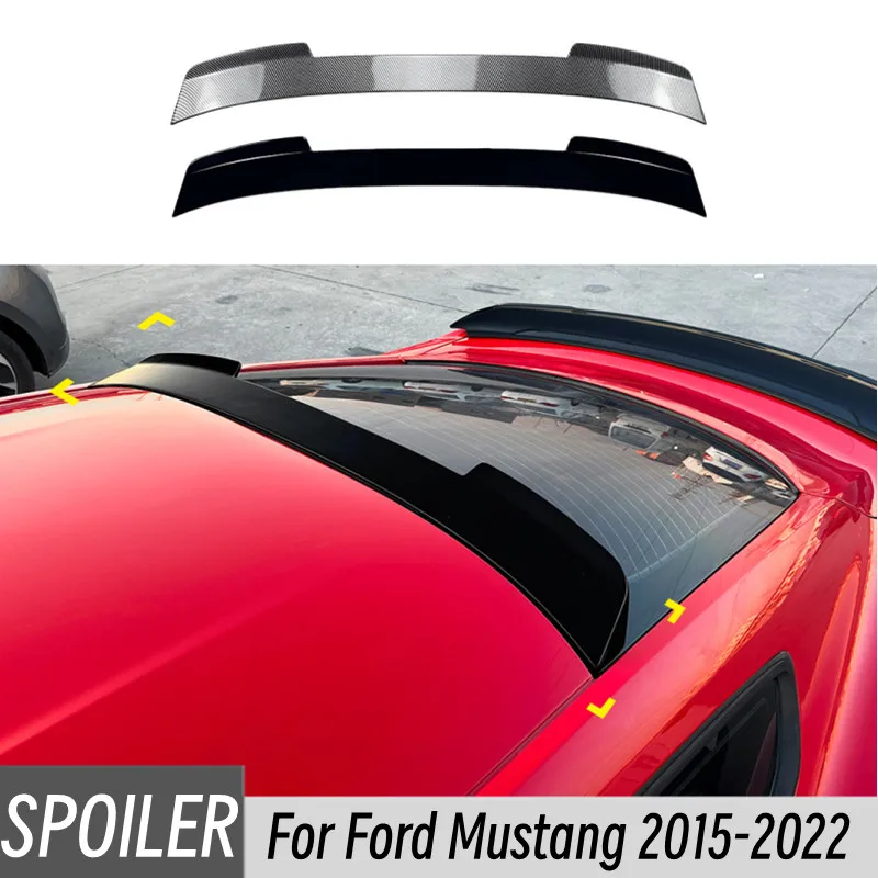 

For 2015-2022 Ford Mustang ABS Plastic Car Rear Window Roof Spoiler Wings Bodykit Black Carbon Tuning Accessories Part