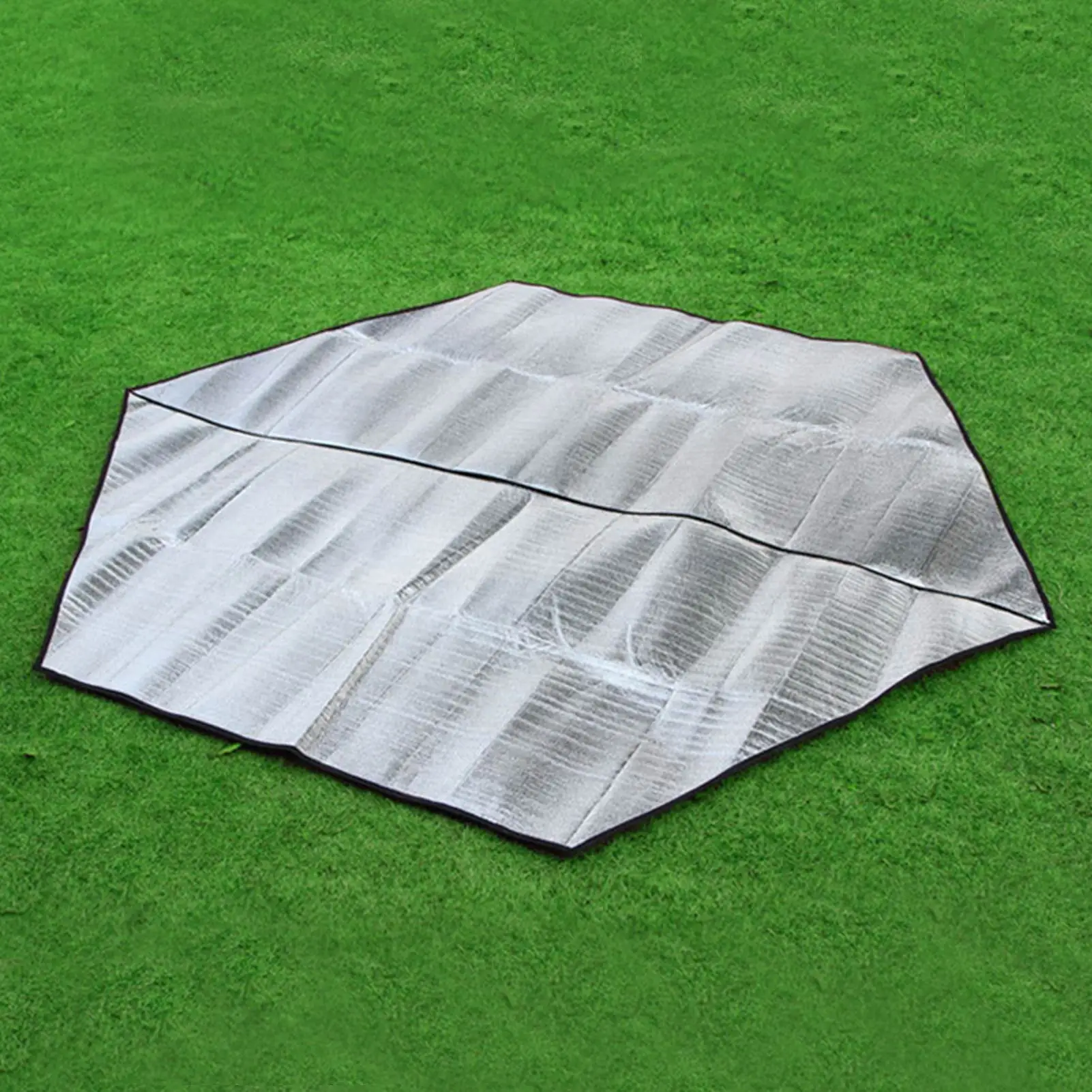 Estera impermeable para tienda de campaña, almohadilla Hexagonal para tienda de campaña al aire libre, lona de película de aluminio, hoja de tierra, Picnic, senderismo, accesorios para esterilla de Camping