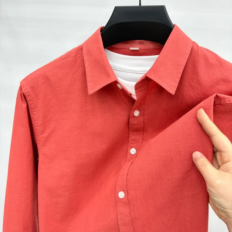 

Cotton Linen Blend Long Sleeve Shirt – Soft Breathable, Wrinkle-Resistant, Casual Business Style New Arrival Fishing Unisex