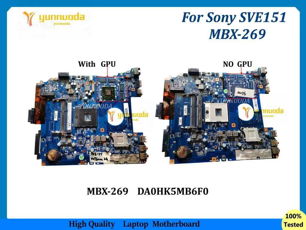 

MBX-269 DA0HK5MB6F0 для Sony SVE151 SVE1511S8C материнская плата ноутбука UMA с HD 7500M/7600M 2G GPU HM76 100% тестовая работа